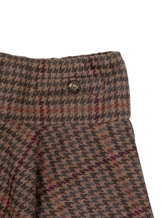 Skort mit Hahnentrittmuster - Braun