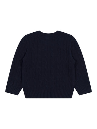 Pullover im Zopfstrick-Design - Navy