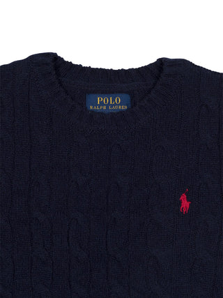 Pullover im Zopfstrick-Design - Navy