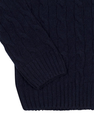 Pullover im Zopfstrick-Design - Navy