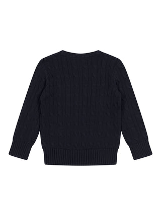 Pullover im Zopfstrick-Design - Navy