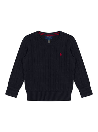 Pullover im Zopfstrick-Design - Navy