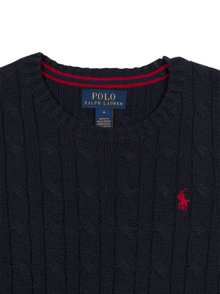 Pullover im Zopfstrick-Design - Navy