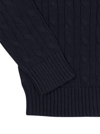 Pullover im Zopfstrick-Design - Navy