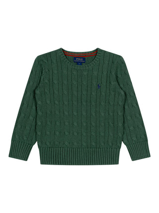 Pullover im Zopfstrick-Design - Grün
