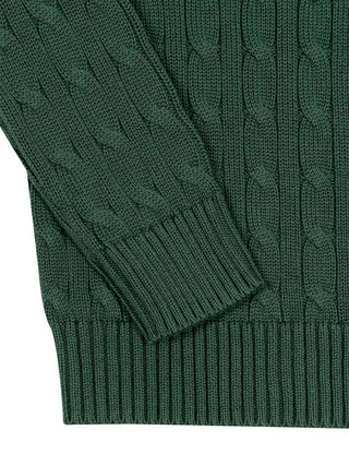 Pullover im Zopfstrick-Design - Grün