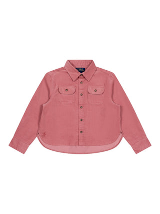 Baumwollcord-Set aus Hemd und Culotte - Rosa