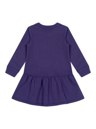 Sweatkleid aus Baumwollfleece mit Polo-Bär - Navy