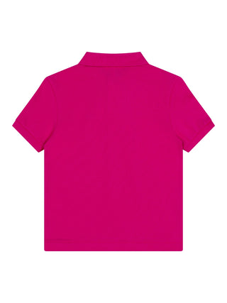 Piqué-Poloshirt mit Logo - Magenta