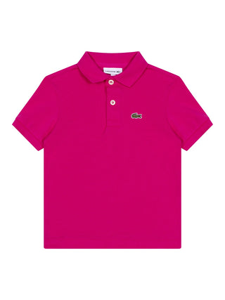 Piqué-Poloshirt mit Logo - Magenta