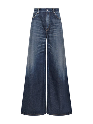 Palazzo Hose in blauem Denim