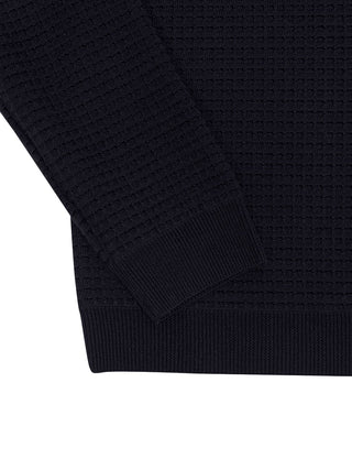 Waffle Stitch Polo mit langem Arm