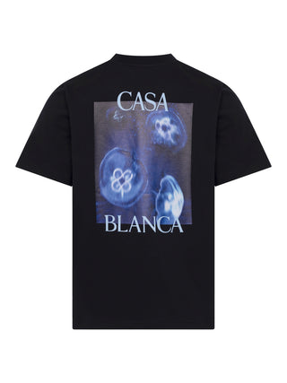 Meduse Print T-Shirt in Schwarz