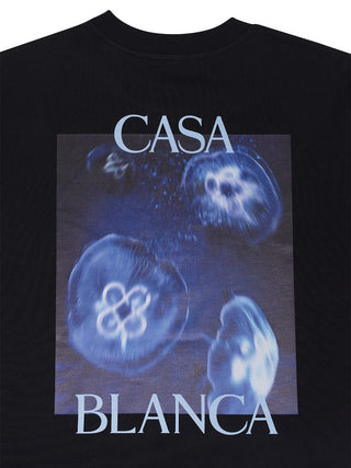 Meduse Print T-Shirt in Schwarz