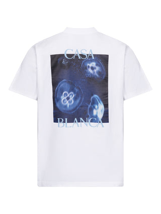 Meduse Print T-Shirt in Weiß