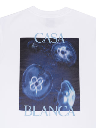 Meduse Print T-Shirt in Weiß