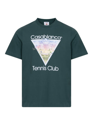 Tennis Club Icon Printed Classic T-Shirt in Grün