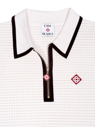 Poloshirt Waffle Stitch in Creme