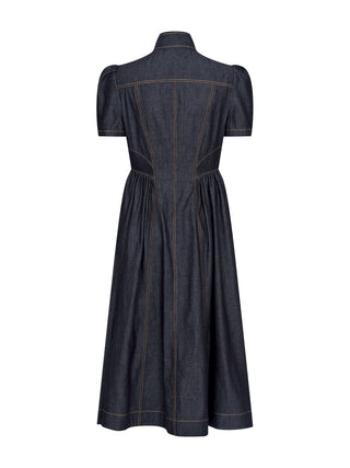 Denim Corset Midi-Kleid