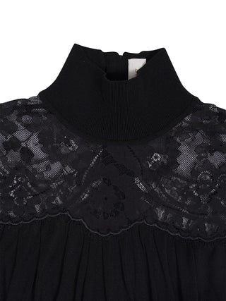 Valiant Lace Bluse in Schwarz