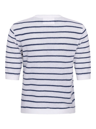 Gestreiftes Strickshirt in Weiß/Blau