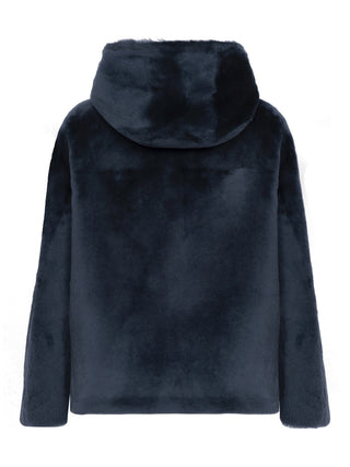 Lammfelljacke mit Kapuze