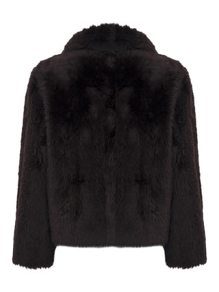 Lammfelljacke mit hohem Kragen