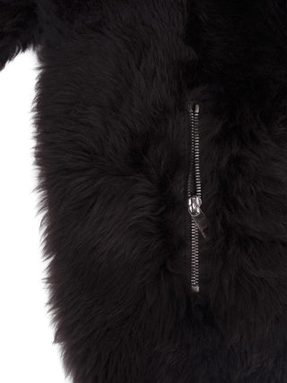 Lammfelljacke mit hohem Kragen