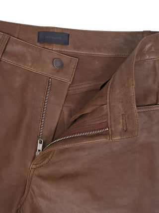 Flora Silky Lederhose in Tan