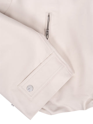 Bomberjacke mit Lederkragen in Beige