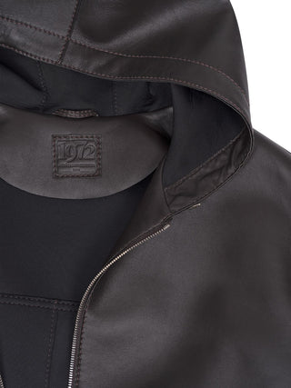 Lederjacke mit Kapuze