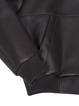 Lederjacke mit Kapuze