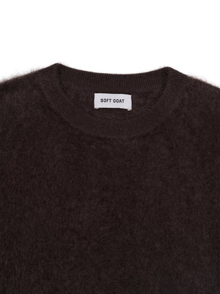 Kurzarm-Pullover mit flauschigem Effekt - Braun
