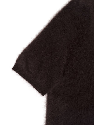 Kurzarm-Pullover mit flauschigem Effekt - Braun
