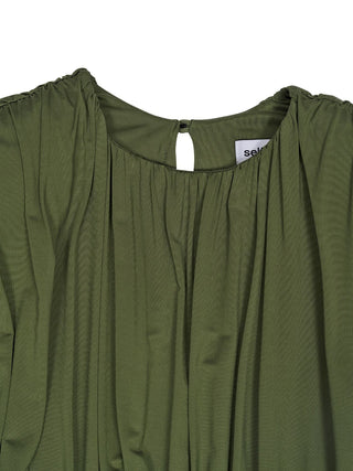 Maxikleid aus Jersey in Olive