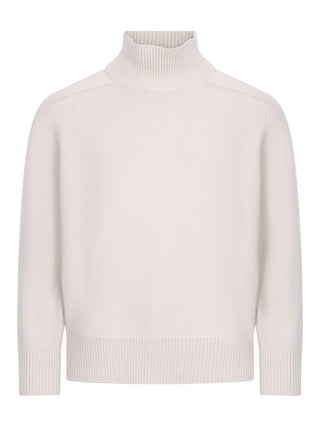 Rollkragenpullover aus Kaschmir in Chalk