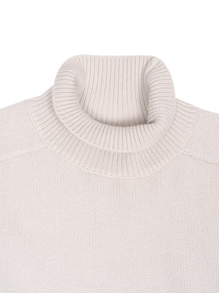 Rollkragenpullover aus Kaschmir in Chalk