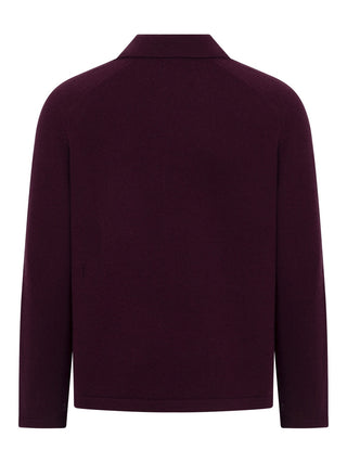 Shirt mit Knopfleiste aus Kaschmir in Bordeaux