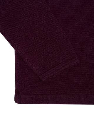 Shirt mit Knopfleiste aus Kaschmir in Bordeaux