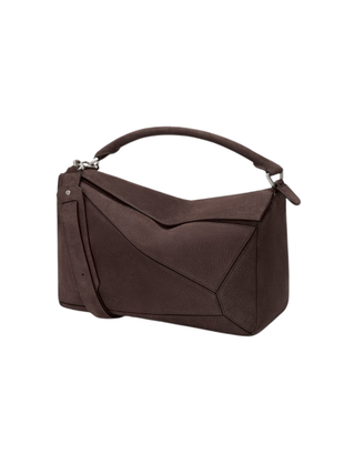Large Puzzle Bag aus genarbtem Nubukleder