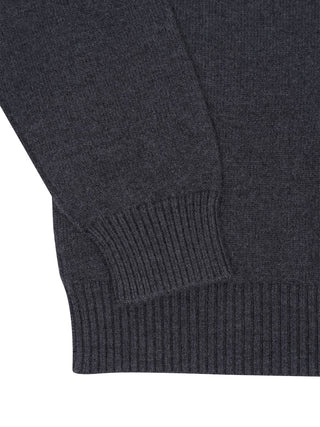 Pullover aus grauer Wolle mit Funnelkragen Heather Grey