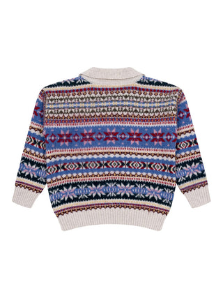 Caia Jacquard Strickpolo - Mehrfarbig