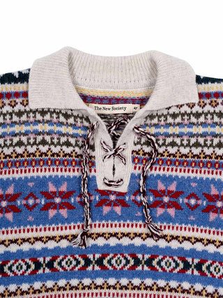Caia Jacquard Strickpolo - Mehrfarbig