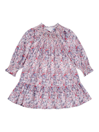 Baumwollkleid mit Blumendruck - Mehrfarbig
