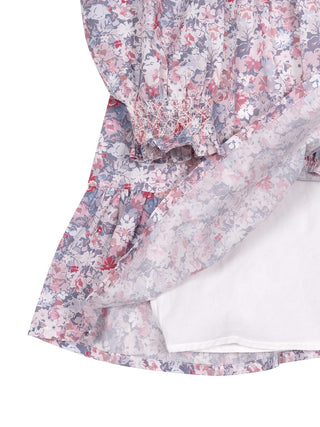 Baumwollkleid mit Blumendruck - Mehrfarbig