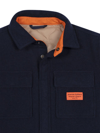 Wende-Overshirt OL - Navy/Beige