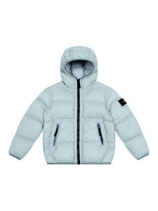 Kurzer Daunenparka – Hellblau