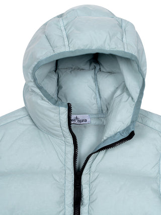 Kurzer Daunenparka – Hellblau