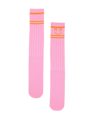 Knielange Smiley-Socken - Rosa