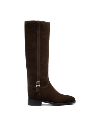 Dunkelbraune Stiefel aus Wildleder